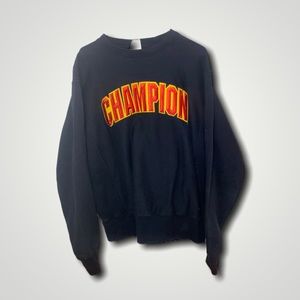 Rare  Authentic Champion Navy Blue Crewneck
